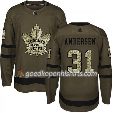 Toronto Maple Leafs Frederik Andersen 31 Adidas 2017-2018 Camo Groen Authentic Shirt - Mannen
